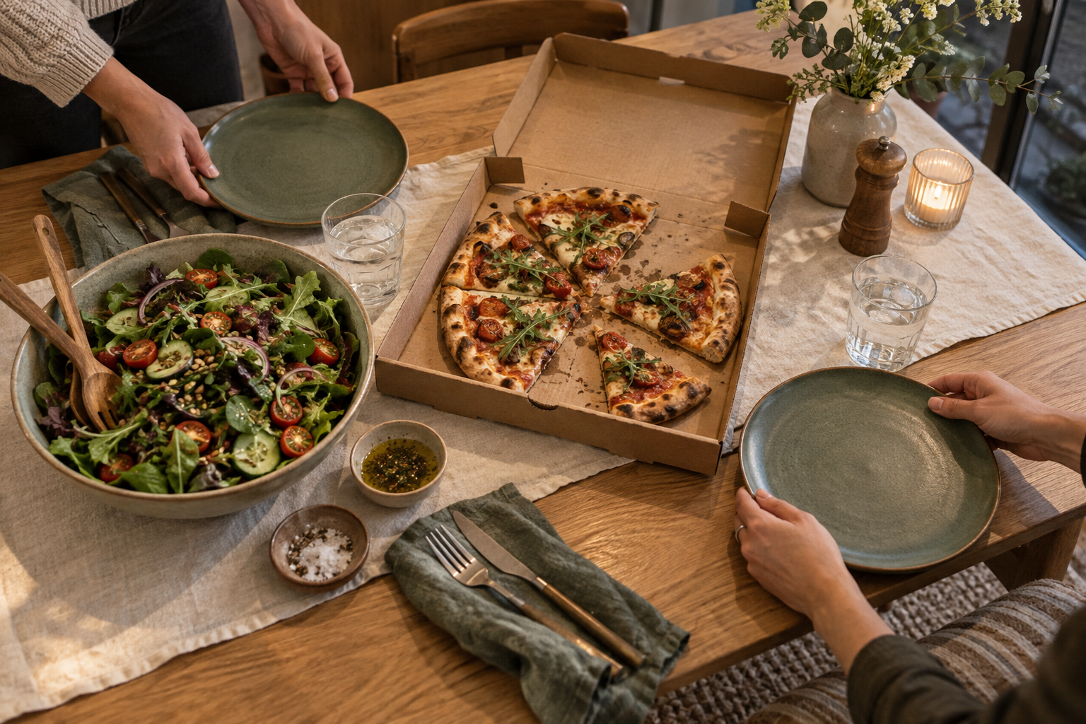 A shared takeaway dinner that works with your nutrition goals